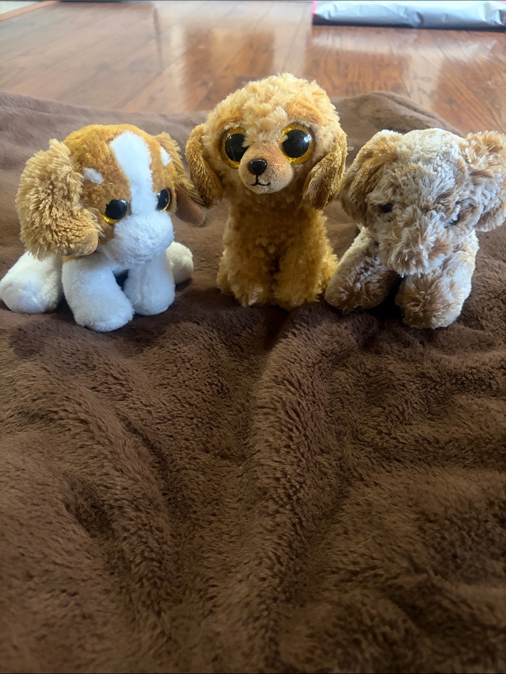 Plush Golden Brown Puppy Stuffed Animal - Kids Toy